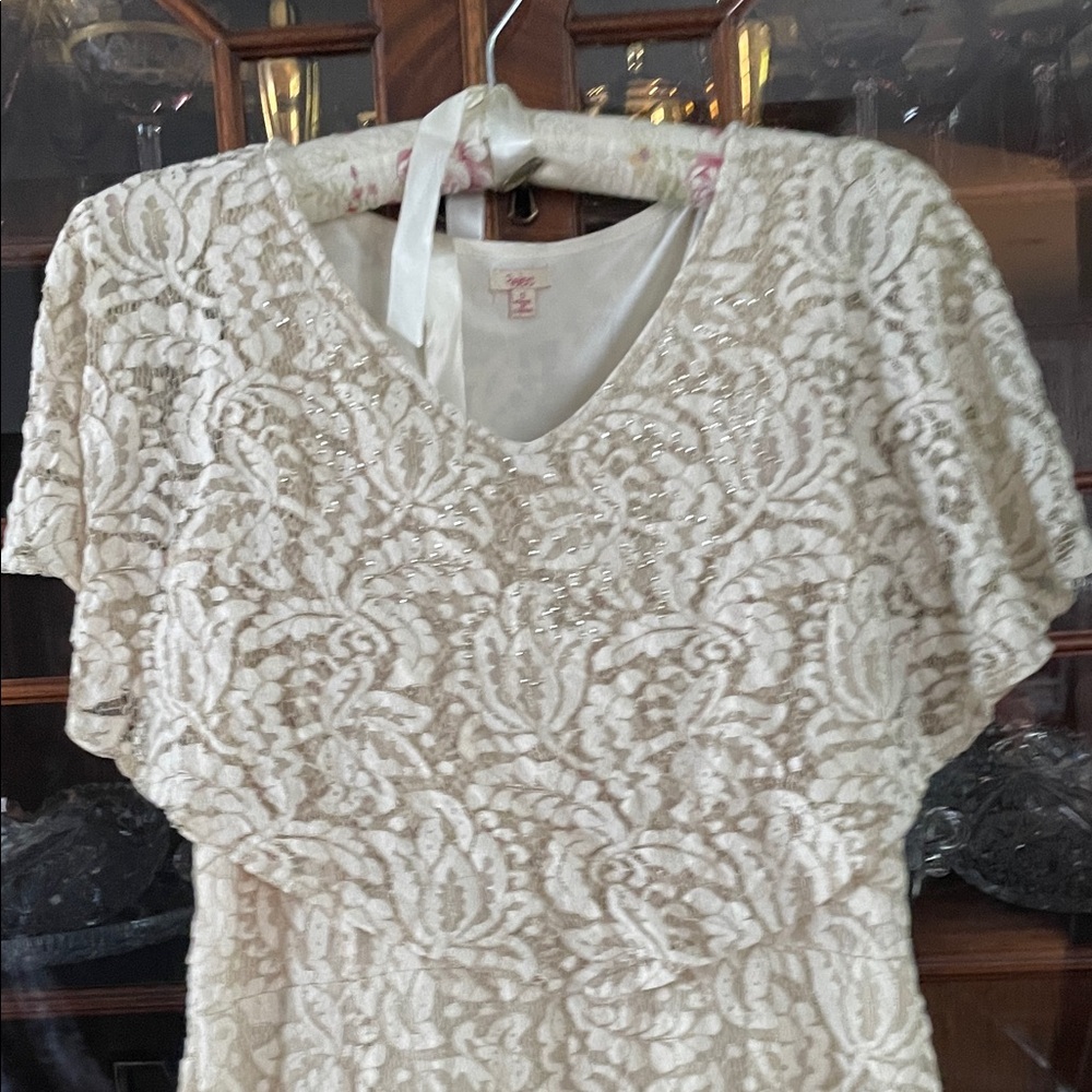 Cream Lace Maxi Dress by Reba - Picture 4 of 7